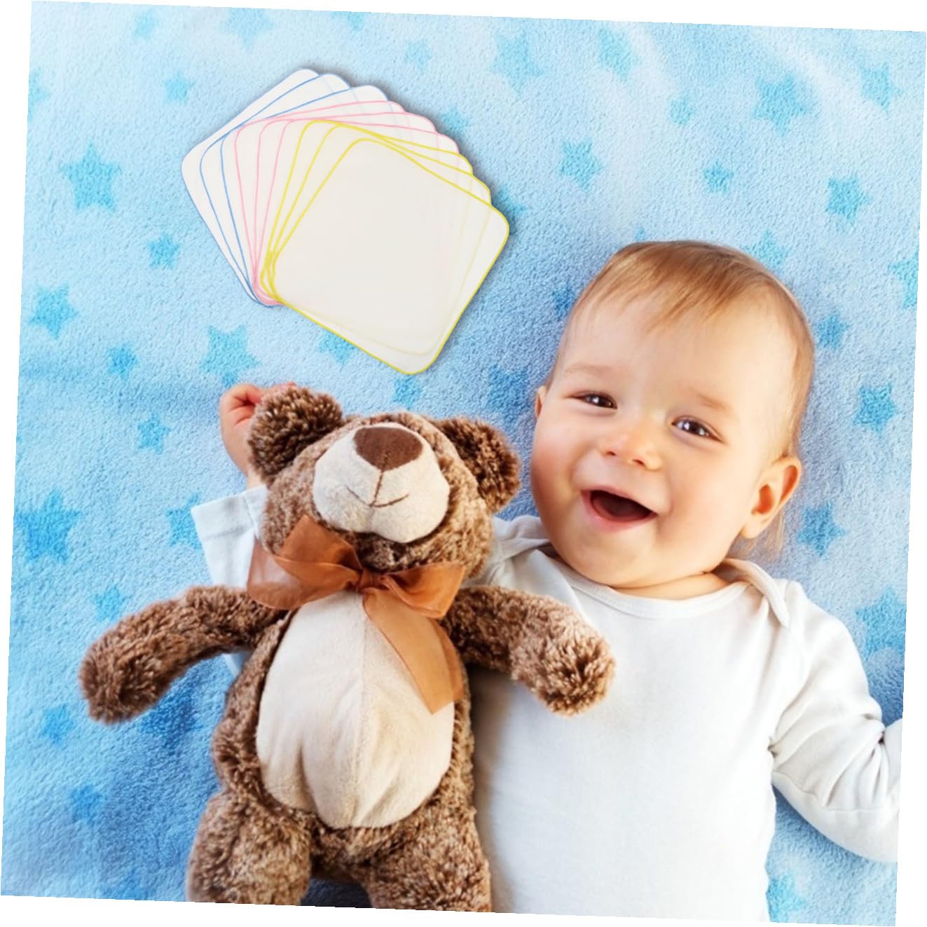 LABRIMP 9Pcs Cotton Muslin Burping Cloths for Boys and Absorbent Hand Washcloths Reusable Eco-Friendly Square Towels in Assorted Pastel Colors Soft Breathable Burp Rags