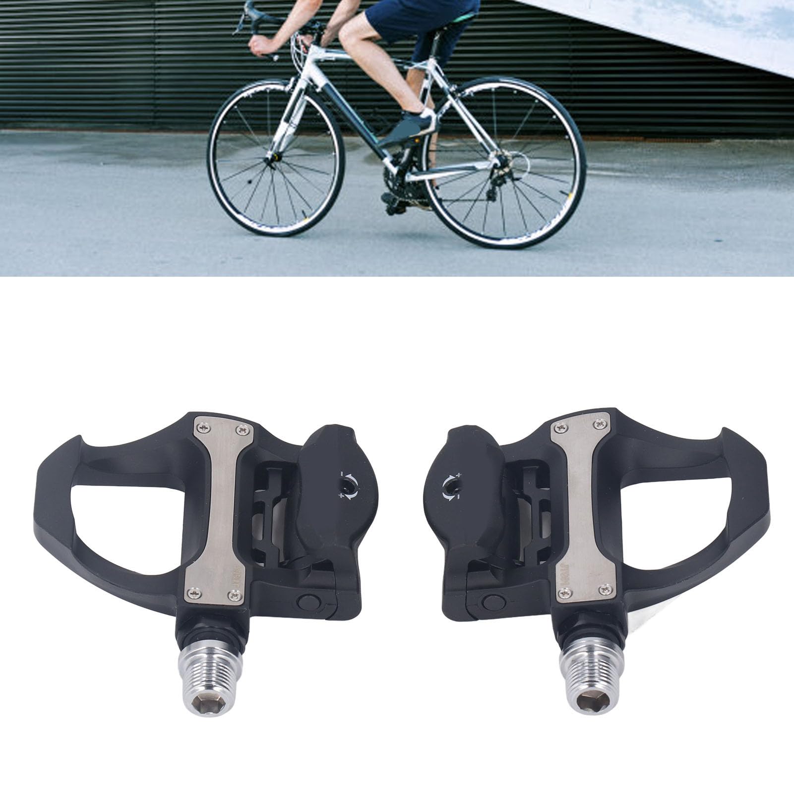Pedali di bloccaggio con tacchette Set Tacchette con cuscinetti aerodinamici Pedale autobloccante compatibile con il Pedali in nylon leggeri ad alta resistenza per
