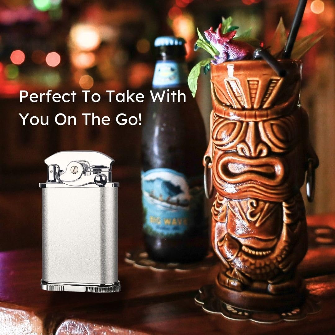 Personalized Visol Retro Butane Torch Lighter Triple Flame Refillable Gas Lighter, Built-in Cutter, Detachable Poker and Windproof Adjustable Flame Lighter (Shipped Without Butane)