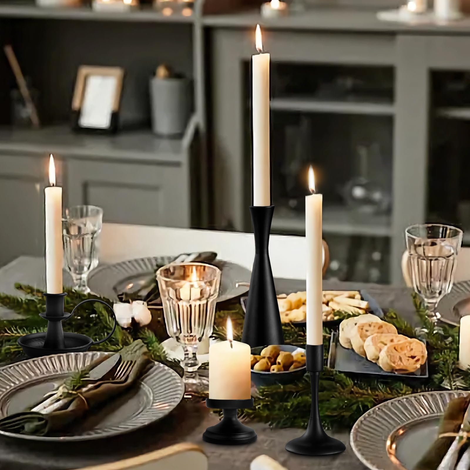 Irvin's Tinware, K18-12SM, Long Match Holder in Smokey Black, Rustic Country Home Decor