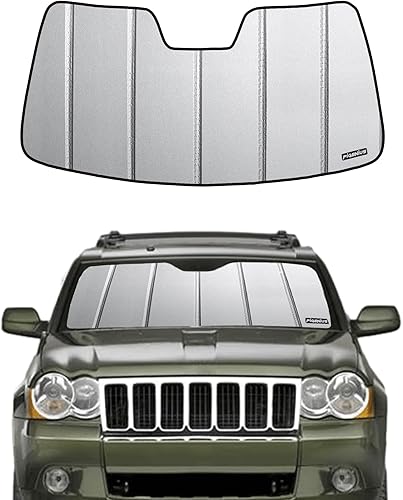 Miniatura 9 de Pigenius Parasol para parabrisas para Jeep Grand Cherokee SUV 2014-2021, ajuste personalizado, parasol plegable definitivo