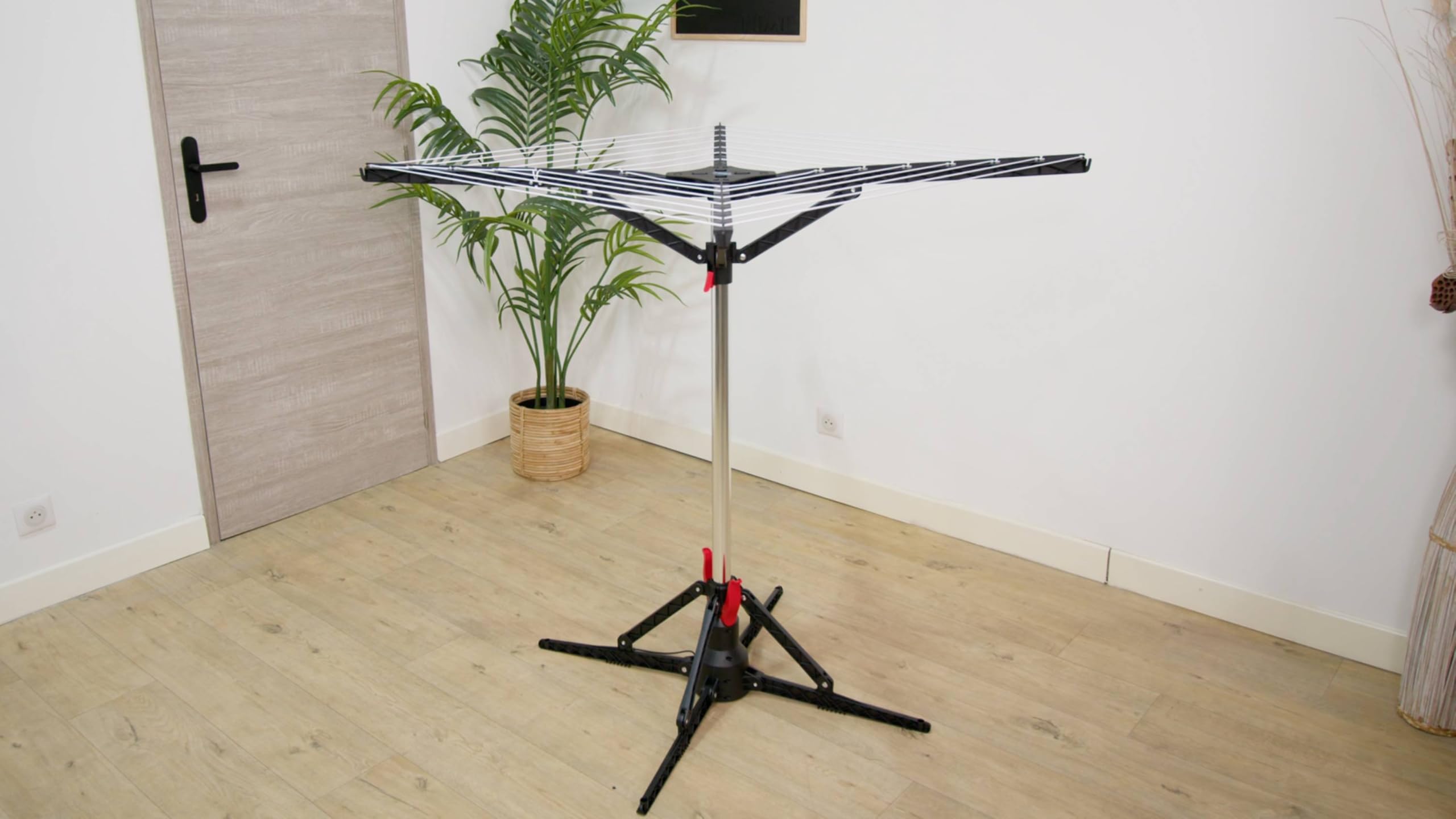 Drehbarer Wäschetrockner – Elektrischer Wäscheständer mit 2 Stunden automatischer Abschaltung, faltbar, leicht, 20 kg maximale Belastung, 120 Minuten Timer, 18 V Gleichstrom