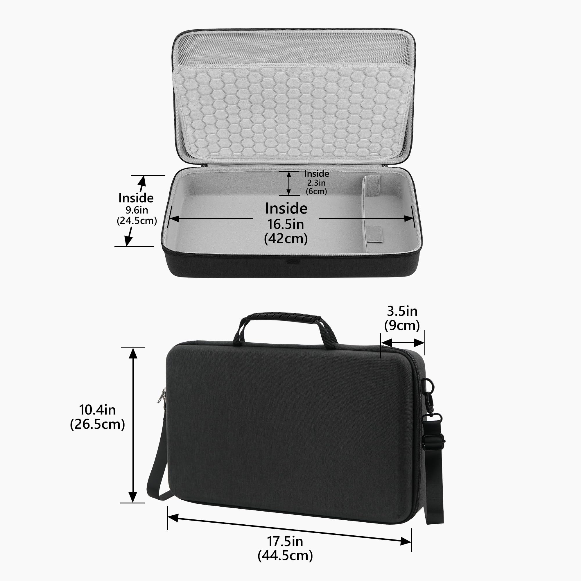 GEEKRIA Custodia da trasporto per interfaccia audio, compatibile Arturia - MicroFreak/MicroBrute UFO/DrumBrute Impact, EVA Hard Shell Portable Travel Bag (Grigio scuro)