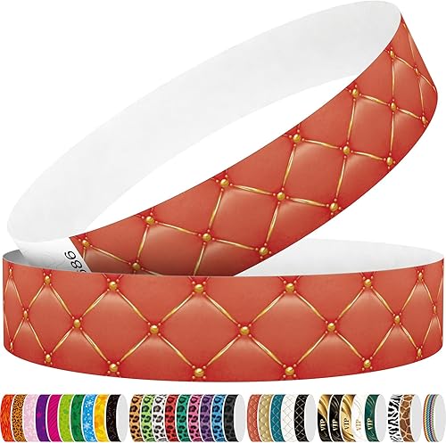 Tyvek - Pulseras para eventos, diseño creativo clásico colorido de 34 pulgadas, paquete de 250 pulseras para fiestas, grupos, formación de equipos e
