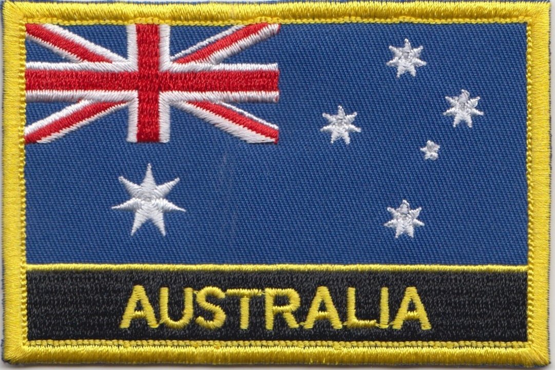 1000 FlagsAustralia Flag Embroidered Rectangular Patch Badge/Sew On Or Iron On From