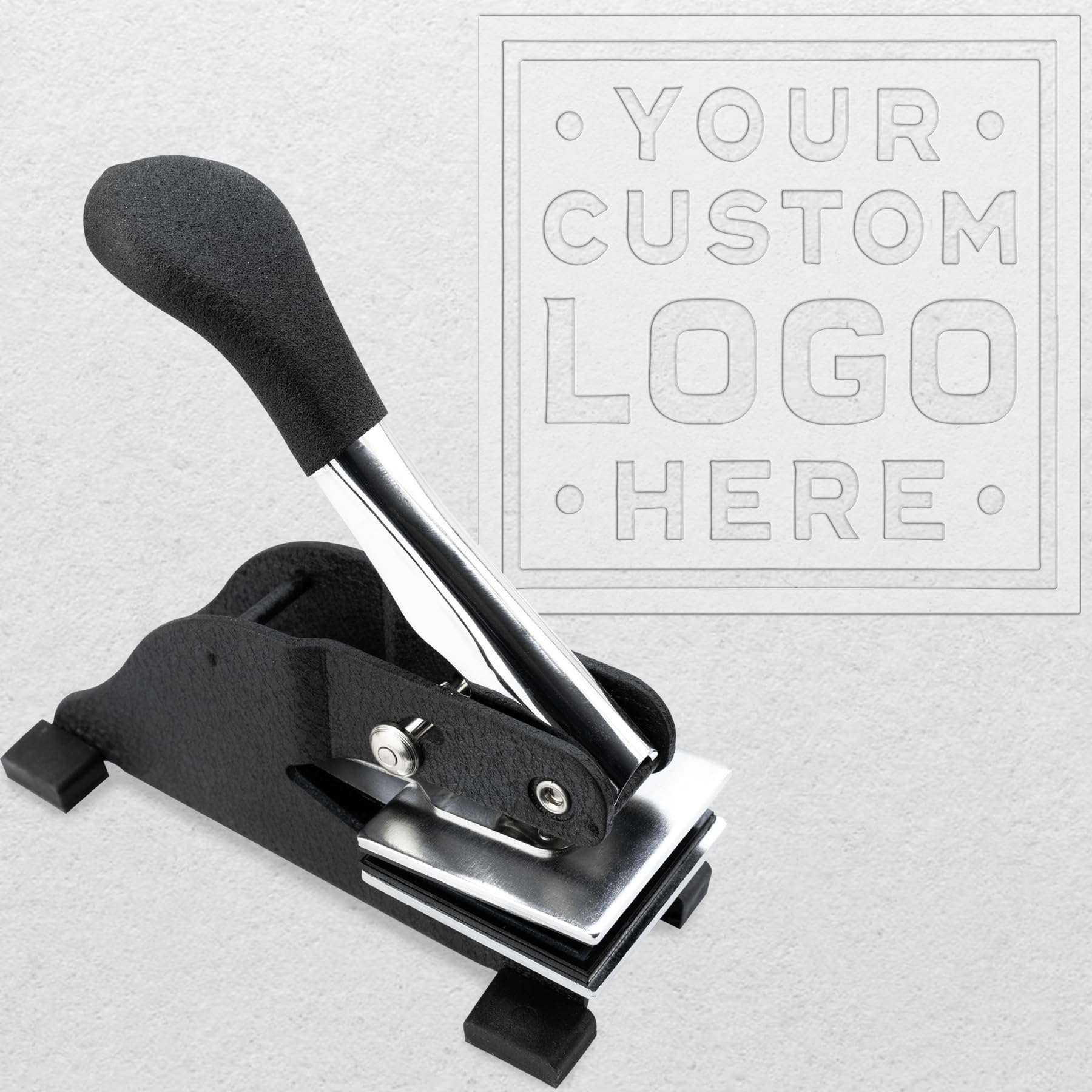 MaxMark Personalized Business Custom Square Logo or Text Embosser