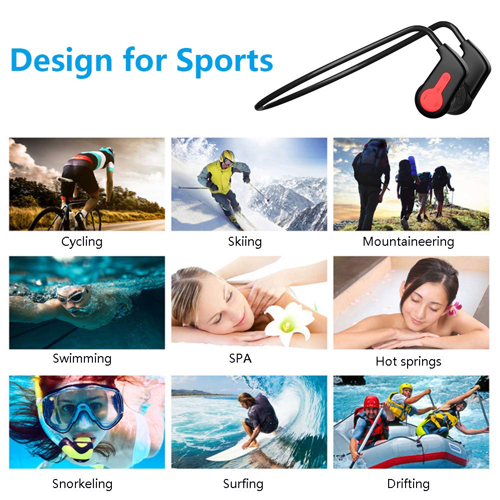 Bezprzewodowe słuchawki do pływania, wodoodporne IP68, słuchawki Bluetooth 5.0, słuchawki z otwartym uchem, sportowy zestaw słuchawkowy z pamięcią 16 G, odtwarzacz muzyki MP3 do biegania,
