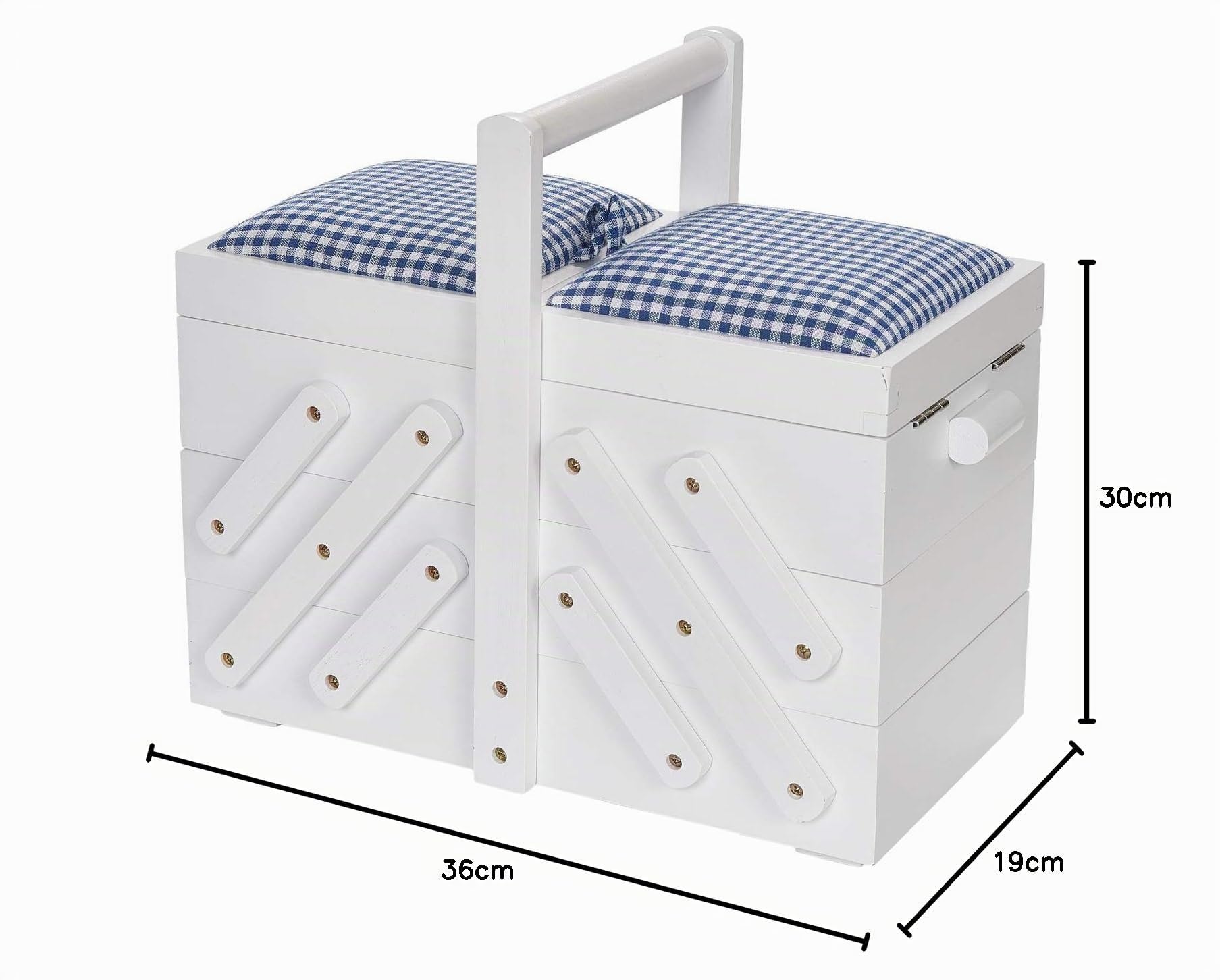 Prym 612578 - Scatola da cucito, in legno, misura M, colore: bianco, 36 cm x 19 cm x 30 cm