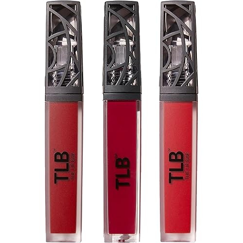 The Lip Bar - Nonstop Liquid Matte Lipstick 3-Pack, Bawse Lady (Blue Red), Rich Auntie (Deep Berry), + Hot Mama (Deep Rich Brown) - High Pigment - One Swipe - Long Lasting - Jojoba Oil - .24 fl oz