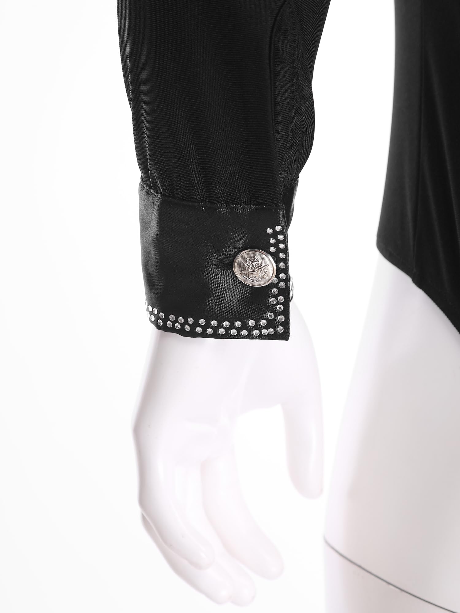 inlzdz Maillot De Gimnasia Rítmica para Hombre Body Baile Latino Manga Larga Monos Cuello En V Disfraz Bailarina De Fiesta Actuación