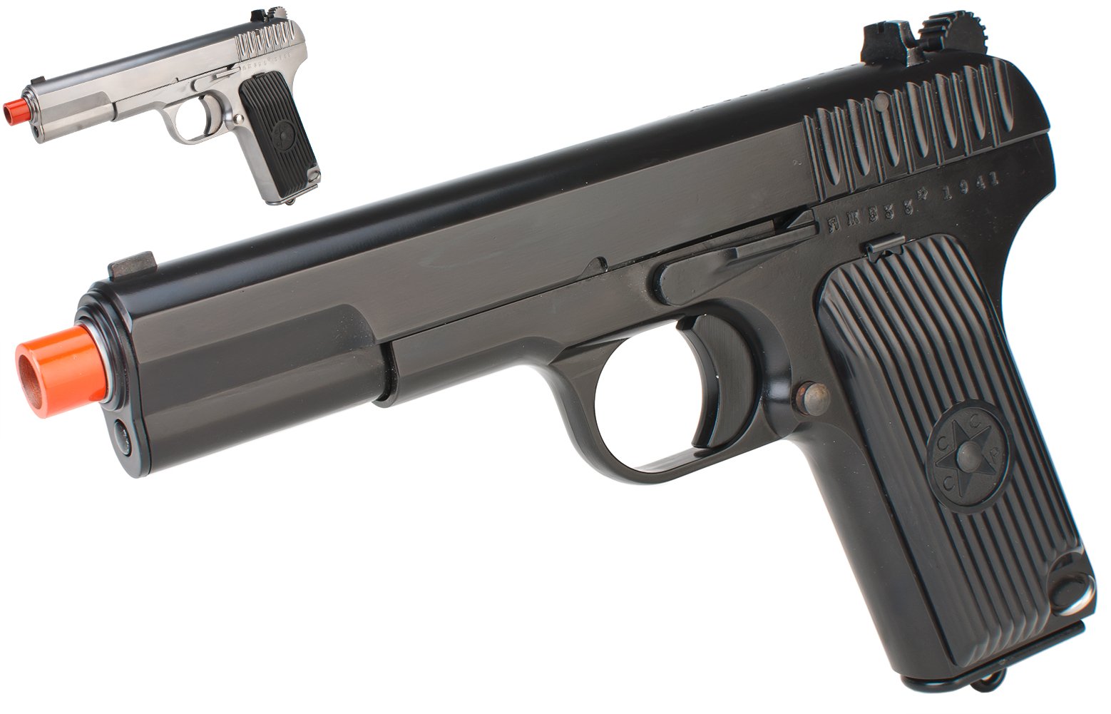 Evike Airsoft - WE-Tech Heavy Weight TT33 Metal GBB Airsoft Gas Blowback Airsoft Pistol (Color: Black) - (PID: 44404)