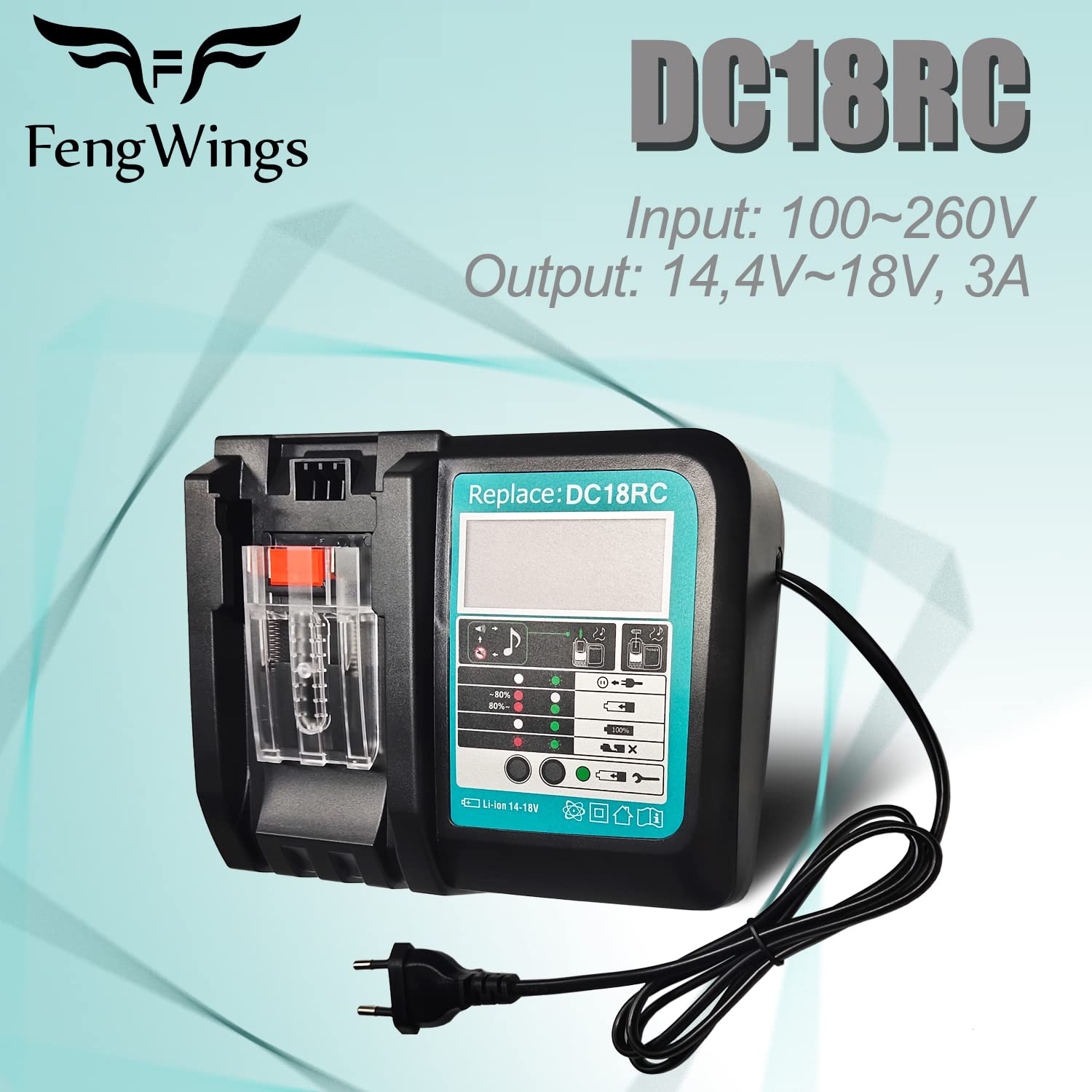 Batería De 18 V 5000 MAh Con Pantalla LED Para Makita BL1830 BL1840 BL Lxt 400