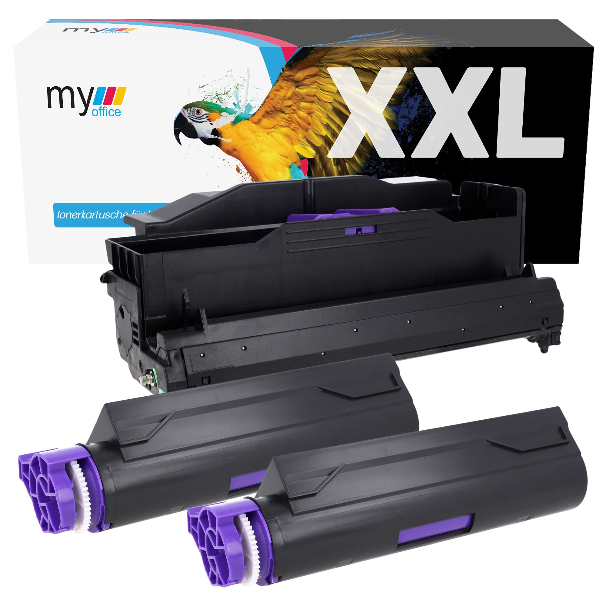 2x toner zamiennik 45807106 + bęben 44574302 do OKI B412 B430 B440 MB460 MB470 MB480 wydajnosć tonera 7000 bębna 25000 stron