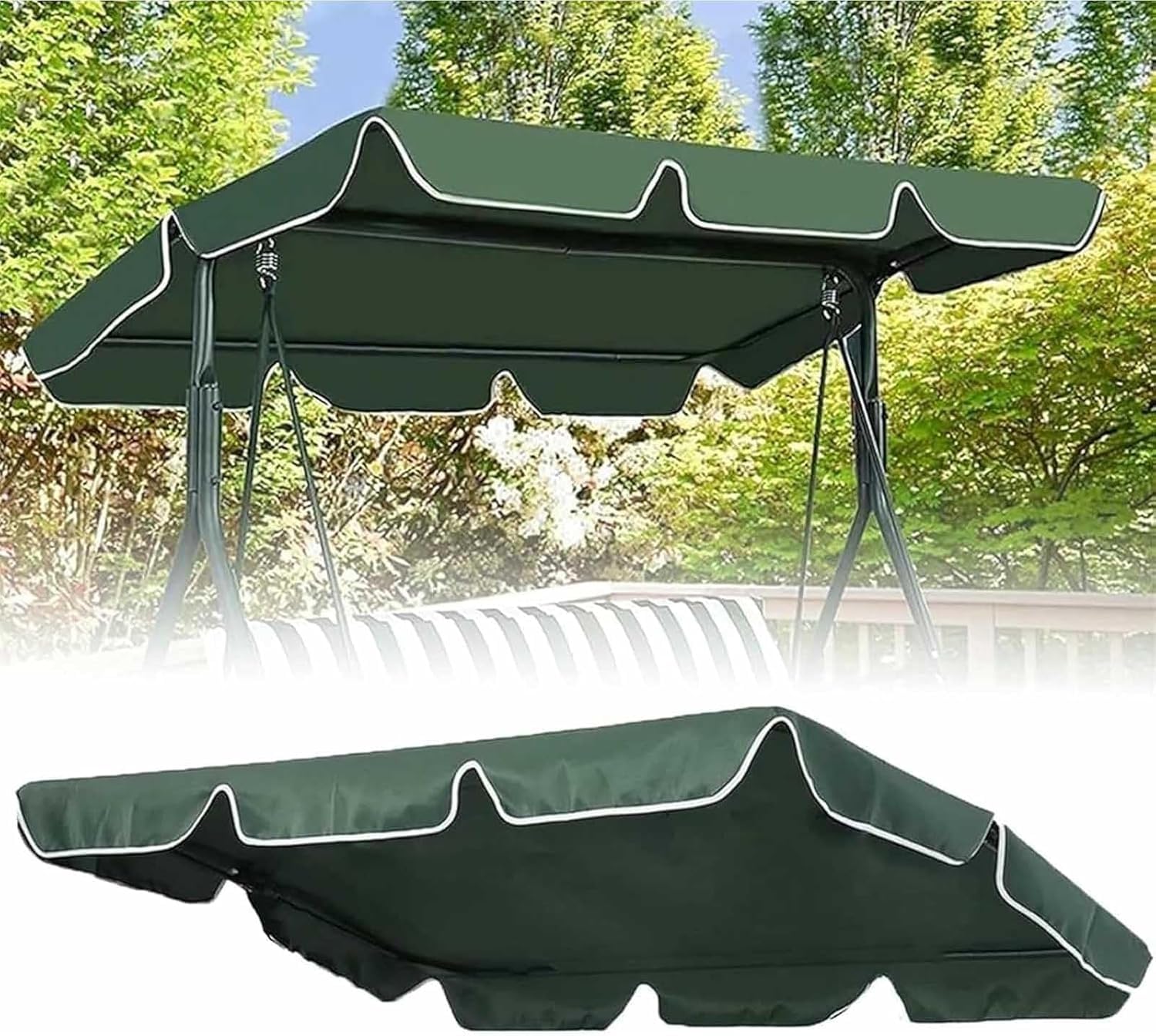 Toldo de hamaca exterior 195 x 125 cm para disfrutar del jardín sin preocuparse por la lluvia