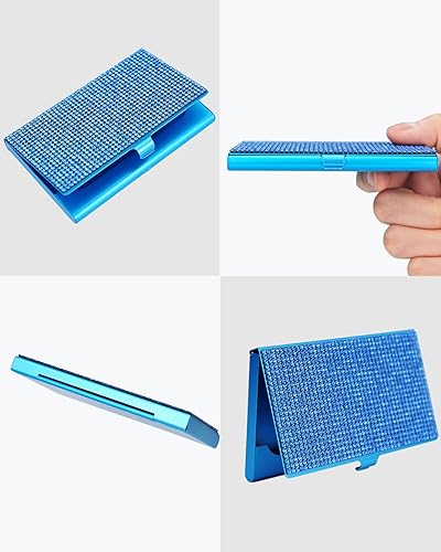 Miniatura 5 de Bling Bling - Tarjetero pequeño para mujeres con capacidad de 10 a 20 tarjetas, bolsillo para tarjetas de visita de aleación, soporte delgado ligero