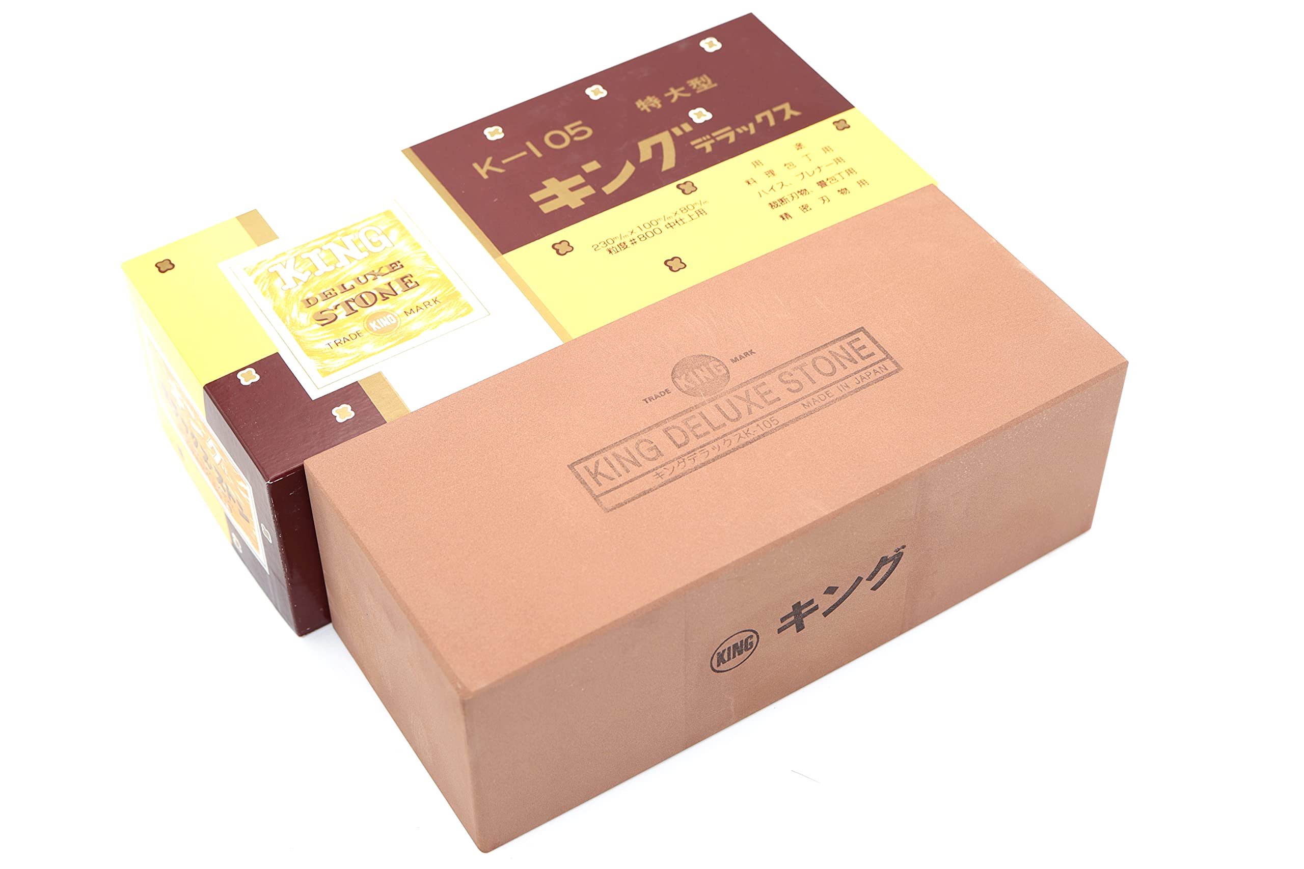 Piedra de afilar japonesa extra grande King K-105 800 grano #800 mantenimiento afilado hoja Cuchillos de cocina Herramientas de bricolaje y jardinería fabricadas en Japón