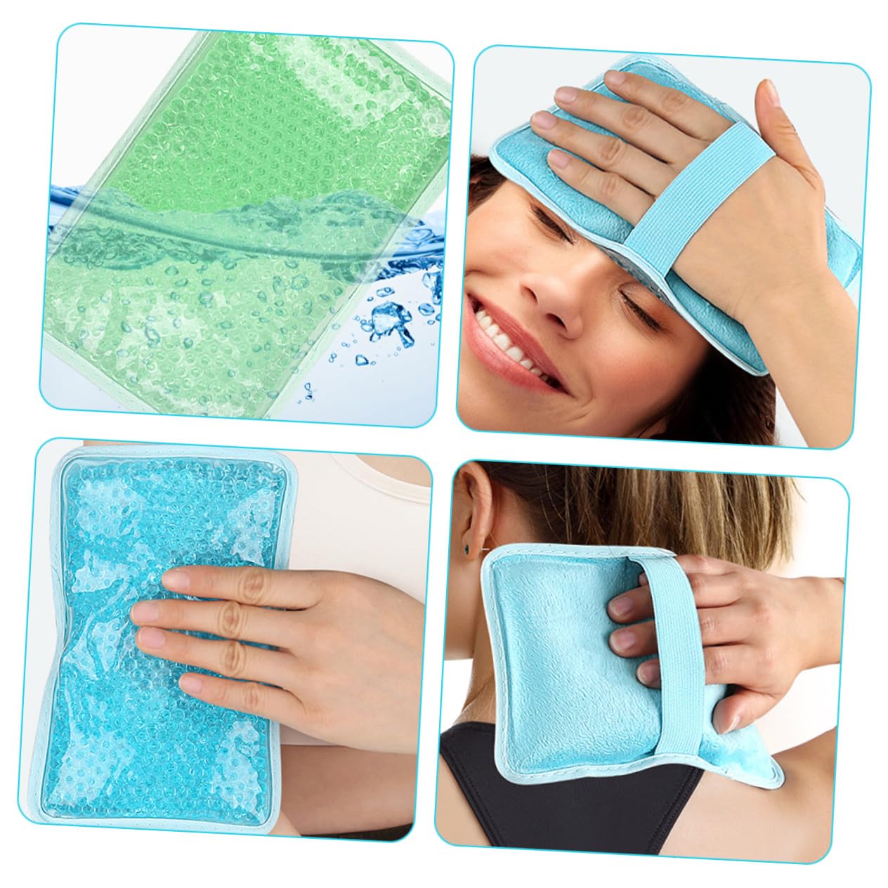 Veemoon Impacchi di Ghiaccio Gel Riutilizzabili Buste in Gel Pvc 3 Pezzi per Terapia Caldo e Freddo per Schiena e Spalle