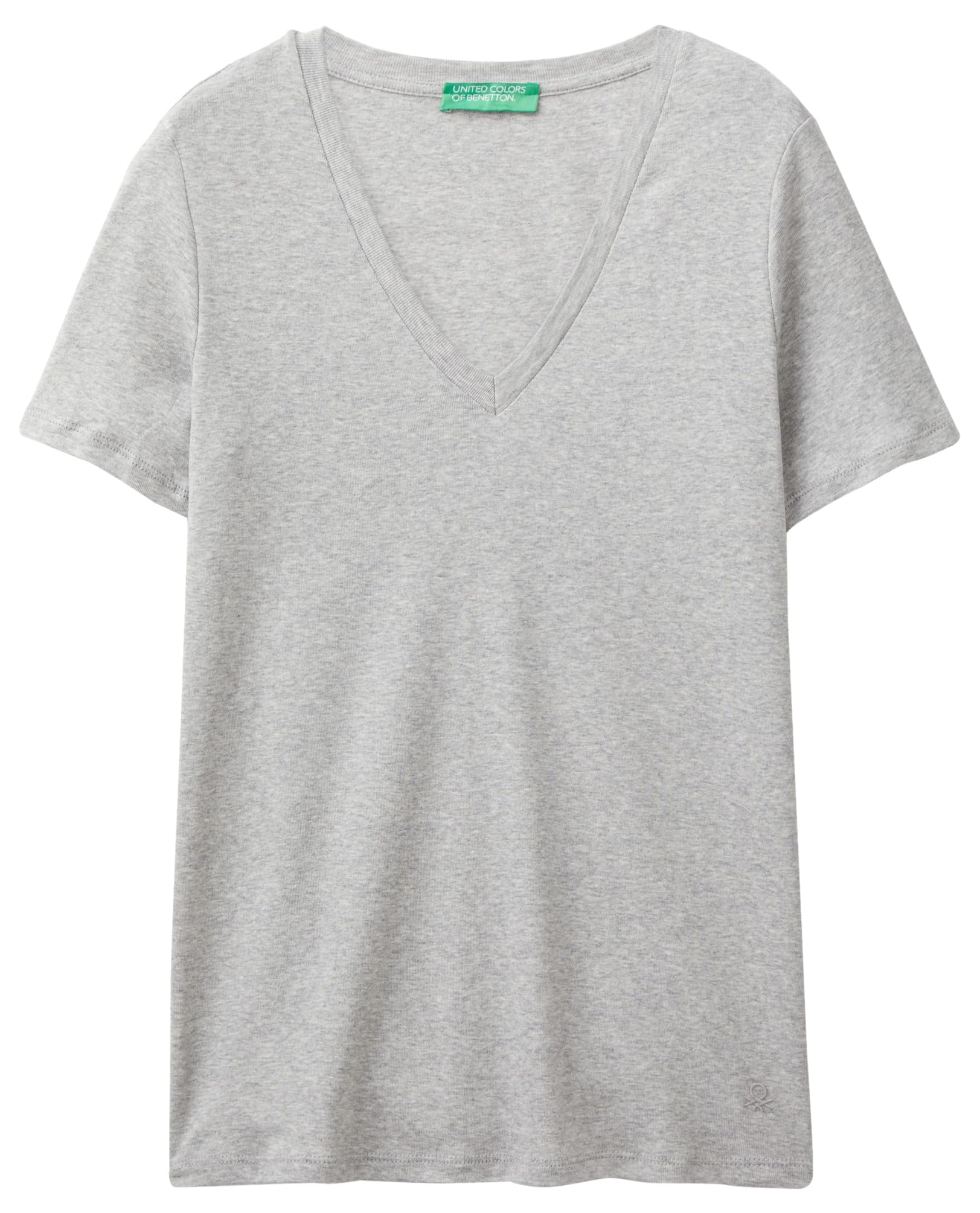 United Colors of Benetton Women's T-Shirt, Melange Light Grey 501, M