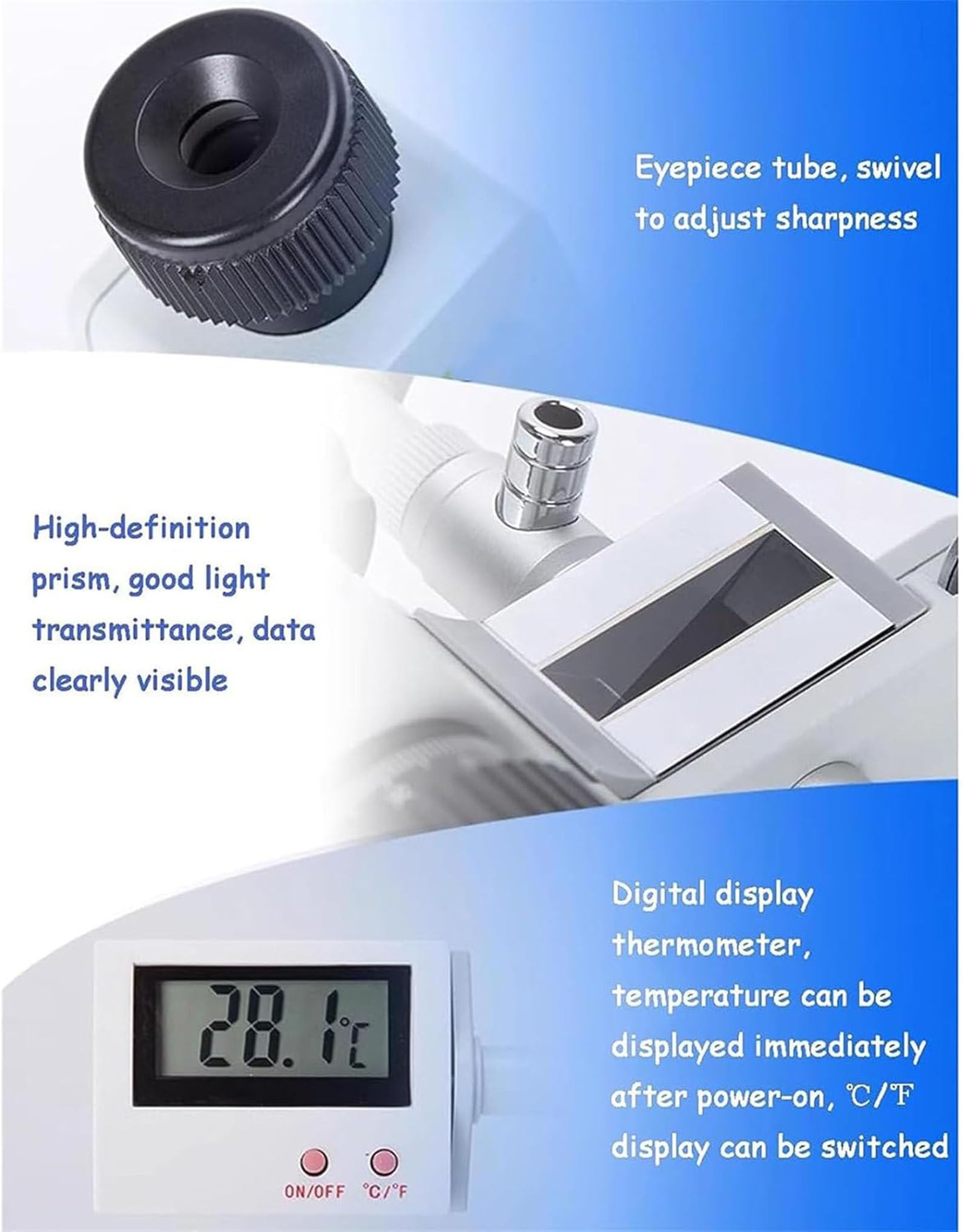 Refractómetro Abbe, Refractómetro Monocular Digital Brix Con Termómetro, índice De Refracción Nd 1,3-1,7, Brix 0-95%, Precisión 0,0002, Para Laboratorio, Industria Petrolera, Educación Científica