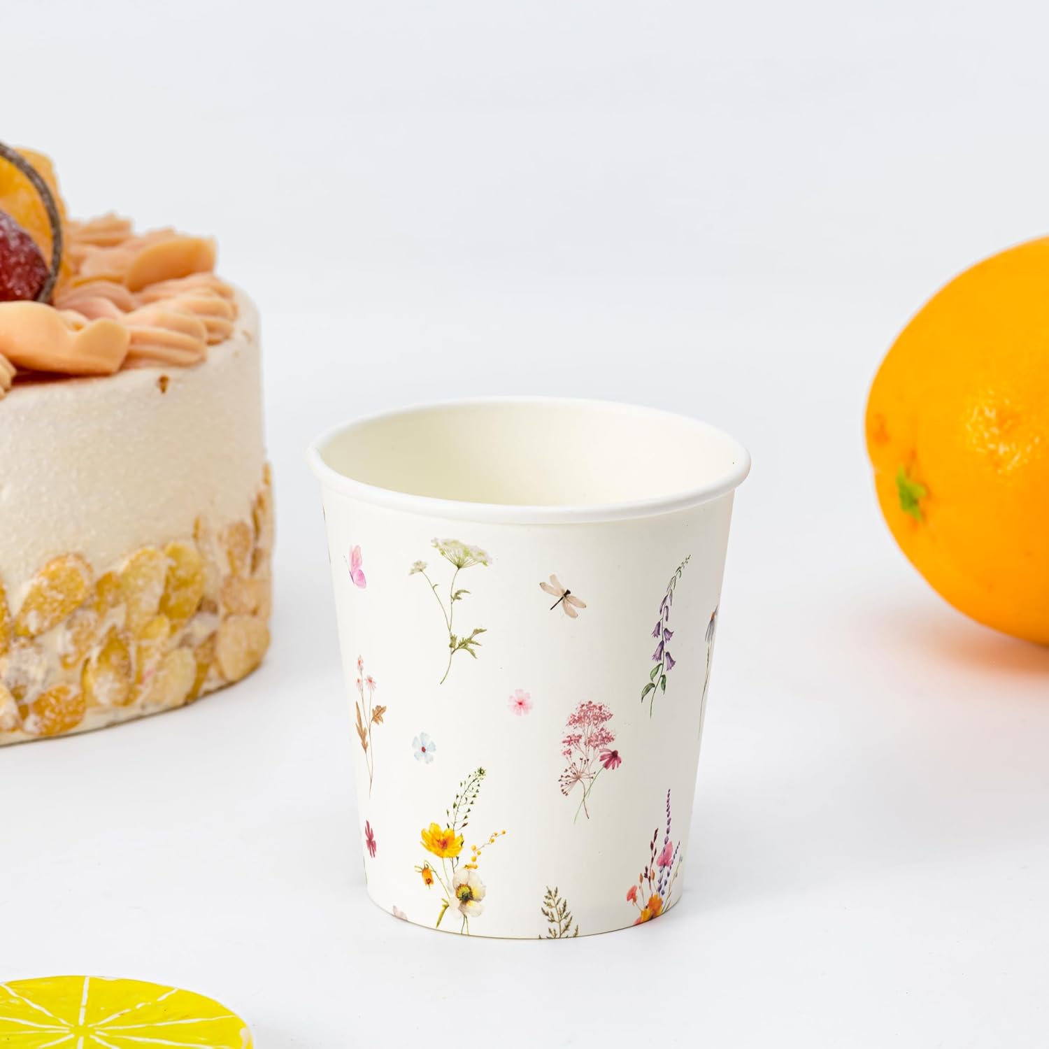 Crisky 100 Pack 5oz Paper Cups, Disposable Bathroom Cups, Elegant Design Floral Small Mouthwash Cup, Hot/Cold Beverage Coffee, Dessert Cup for Birthday Parties, Home-use, Picnics, Ceremonies - Image 5