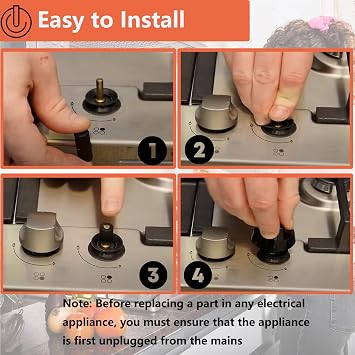 4 Pack White Universal Control Knobs with 12 Adapters | for Oven Stove Range Wide Application Universal Stove Knobs Wide Range of Availability D-Hole Ease of Installation