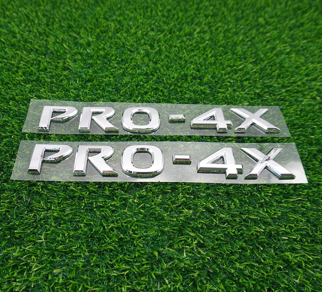 2Pc PRO-4X Emblem 3D Badge Rear Tailgate Letter Logo Nameplate Replacement for Pickup SUV 93495-ZV30A (Gloss Black)