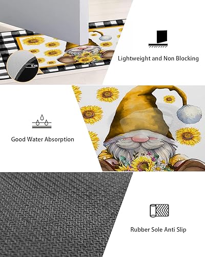 Miniatura 3 de Tapete de baño de gnomos para bañera, antideslizante, de secado rápido y absorbente, de tierra de diatomeas, tapete lavable para cocina, tapete