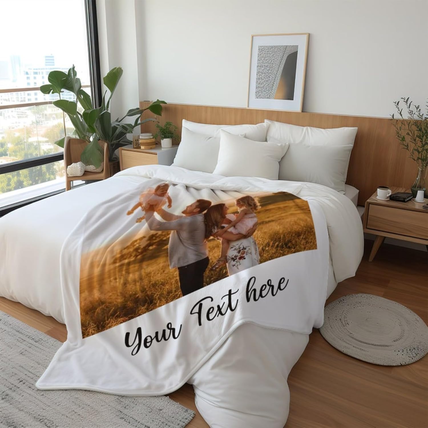 Customizable Photo Blanket Collage,Super Cozy Blanket,Personalized Gift for Families,Custom Blanket with Text,Picture Collage Blankets (180x200cm/70x78in)