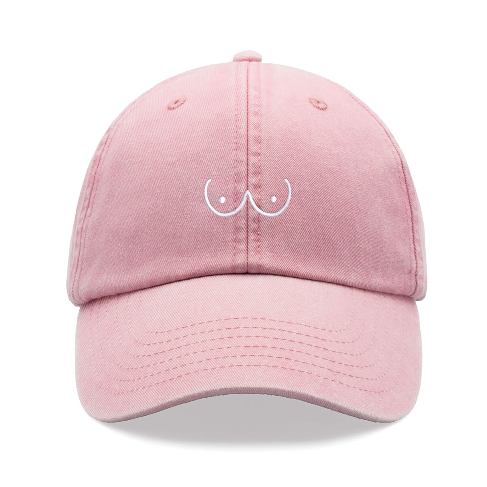 Cap Base Unisex Pink Boobs Cartoon Baseball Cap Vintage Washed Dad Hat Low Profile Adjustable