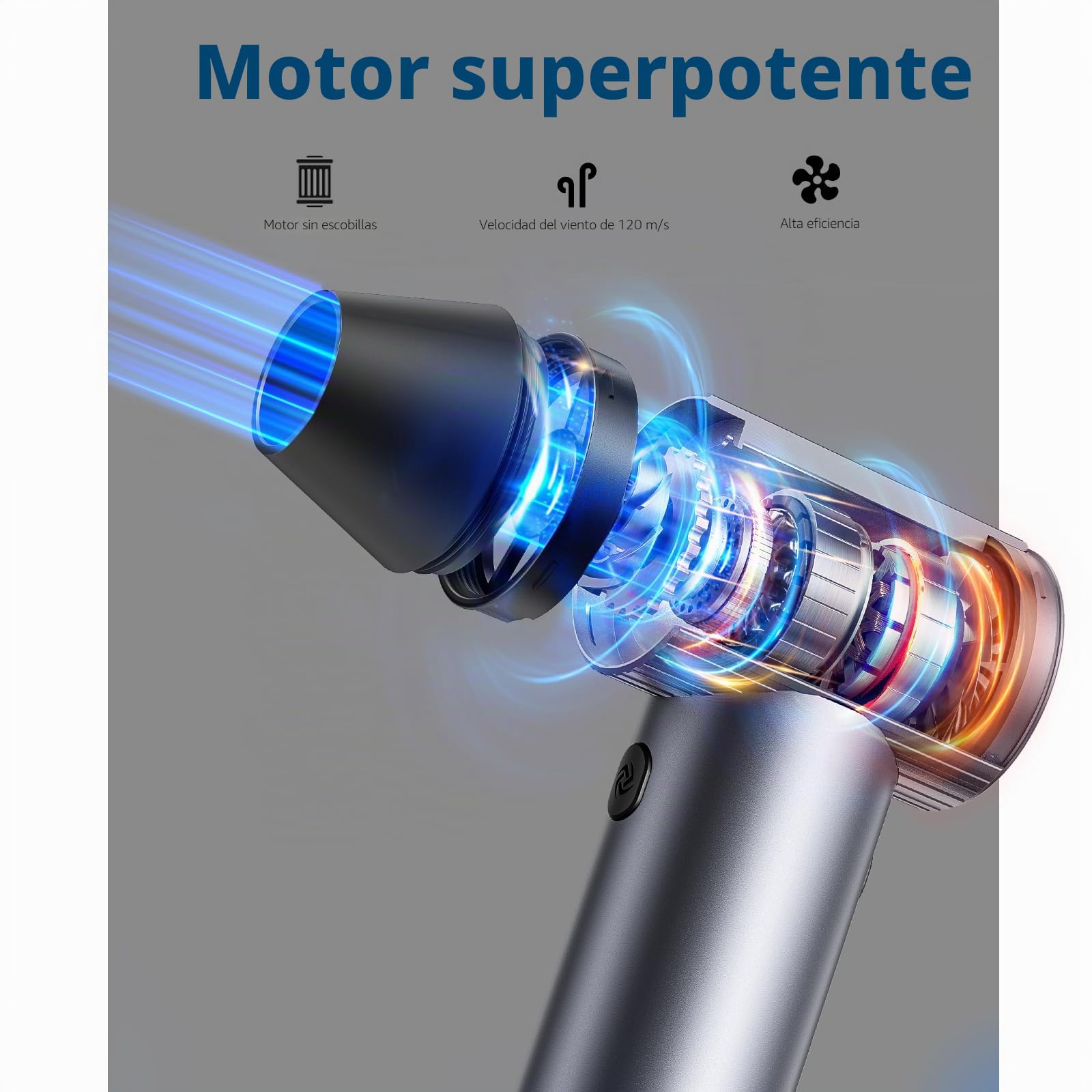 COSANO Mini soplador de metal completo Jet Dry – Plumero de aire eléctrico de 300.000 RPM – Soplador recargable – Plumero de alta potencia con 3 velocidades y 4 boquillas