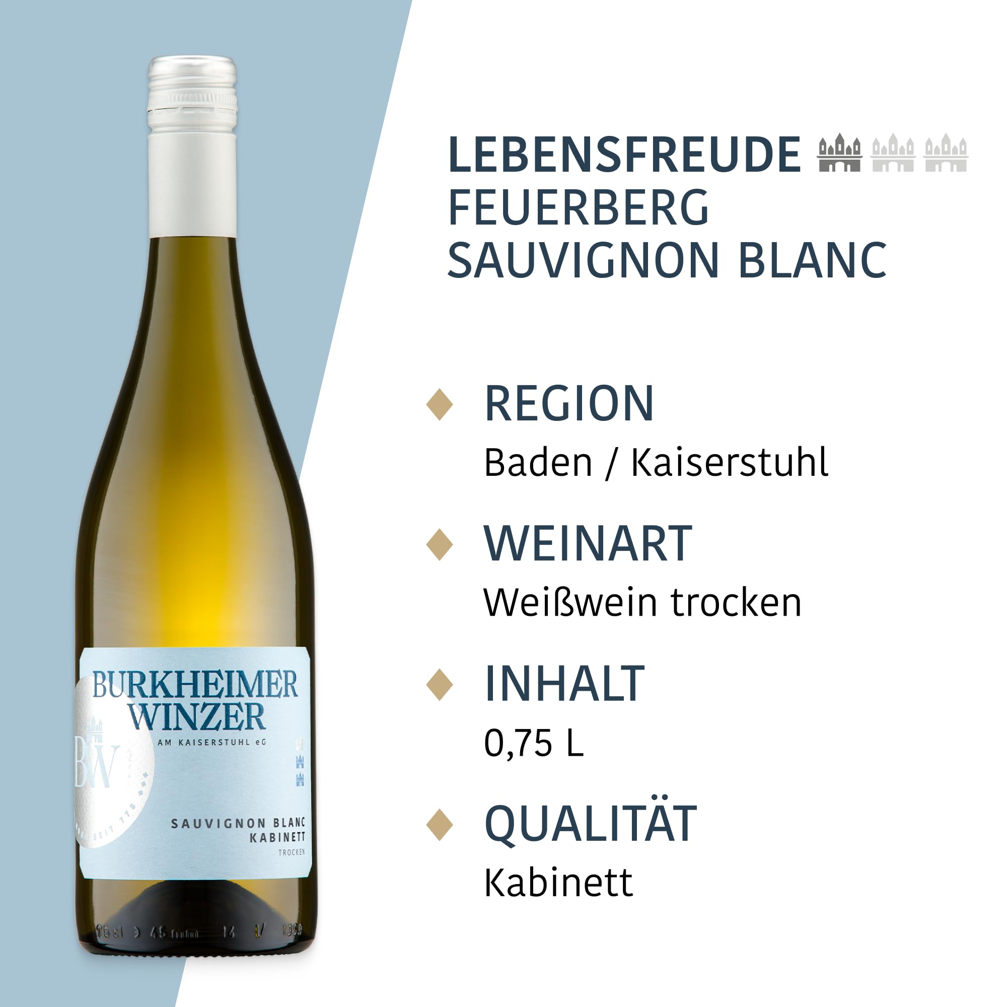 Burkheimer Kabinett Wein Tasting Set – Spätburgunder, Rosé, Sauvignon Blanc, Auxerrois, Grauburgunder & Chardonnay Wein-Paket – ausdrucksstark, fruchtig & elegant – Lebensfreude Kollektion (6 x 0,75l)