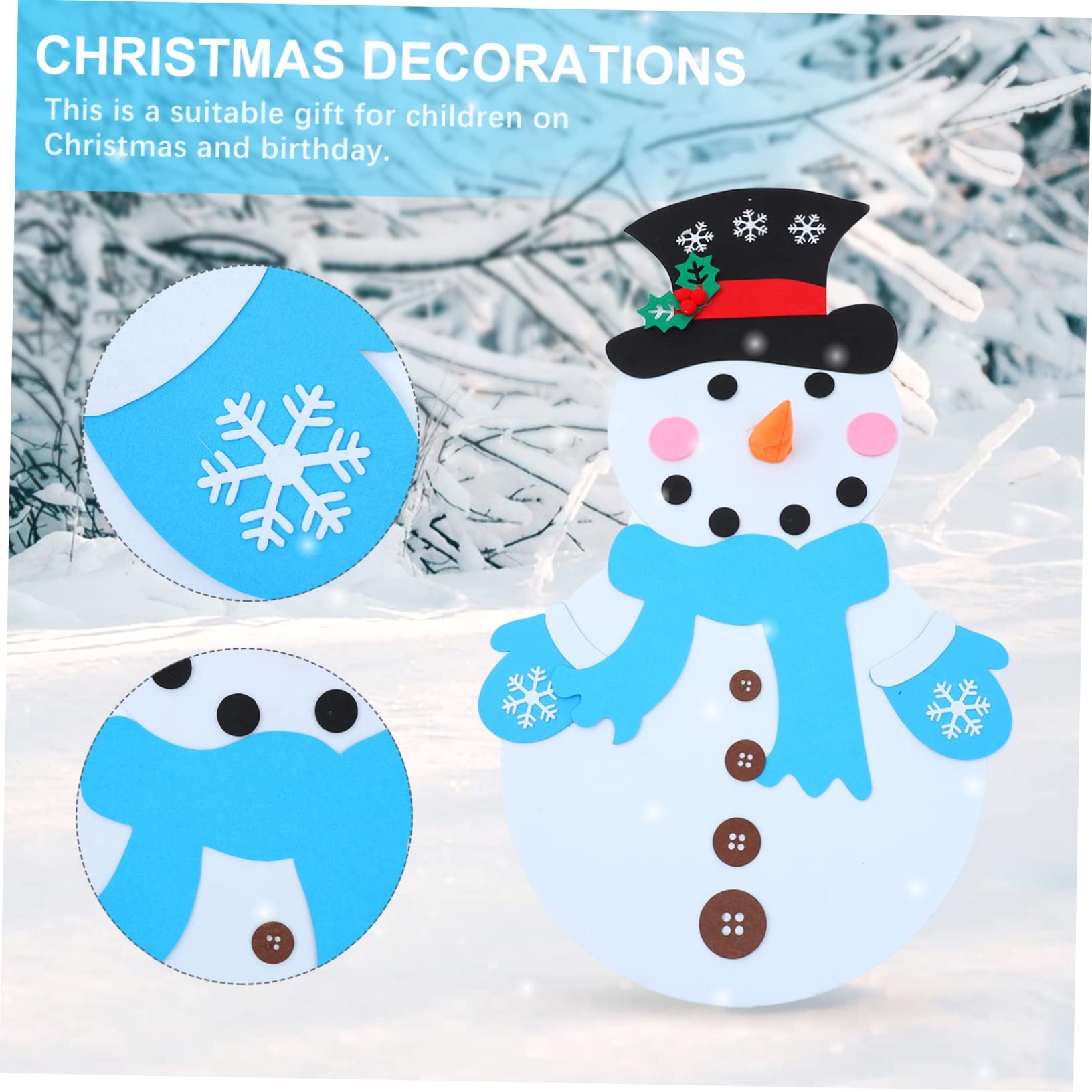 IMIKEYA 3 Sätze Ornament schneemann DIY Spiele kit weihnachtsschneemann bausatz selber Machen weihnachtsbasteln Weihnachts basteln Weihnachtsdekorationsset selber Machen Festivalbedarf