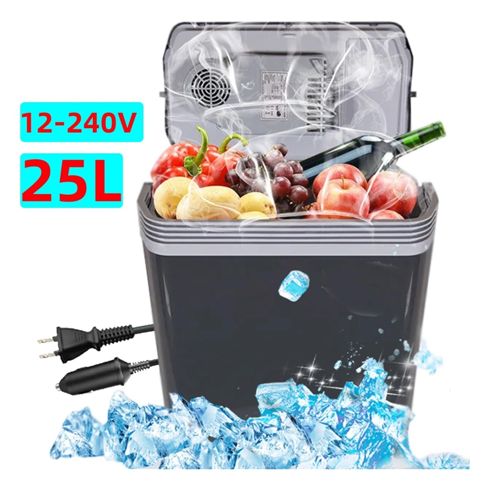 Mini refrigerador portátil de 25 l, Alta Capacidad, 12 V, 220 V, for Coche, hogar, Camping.(For Cars 12V)