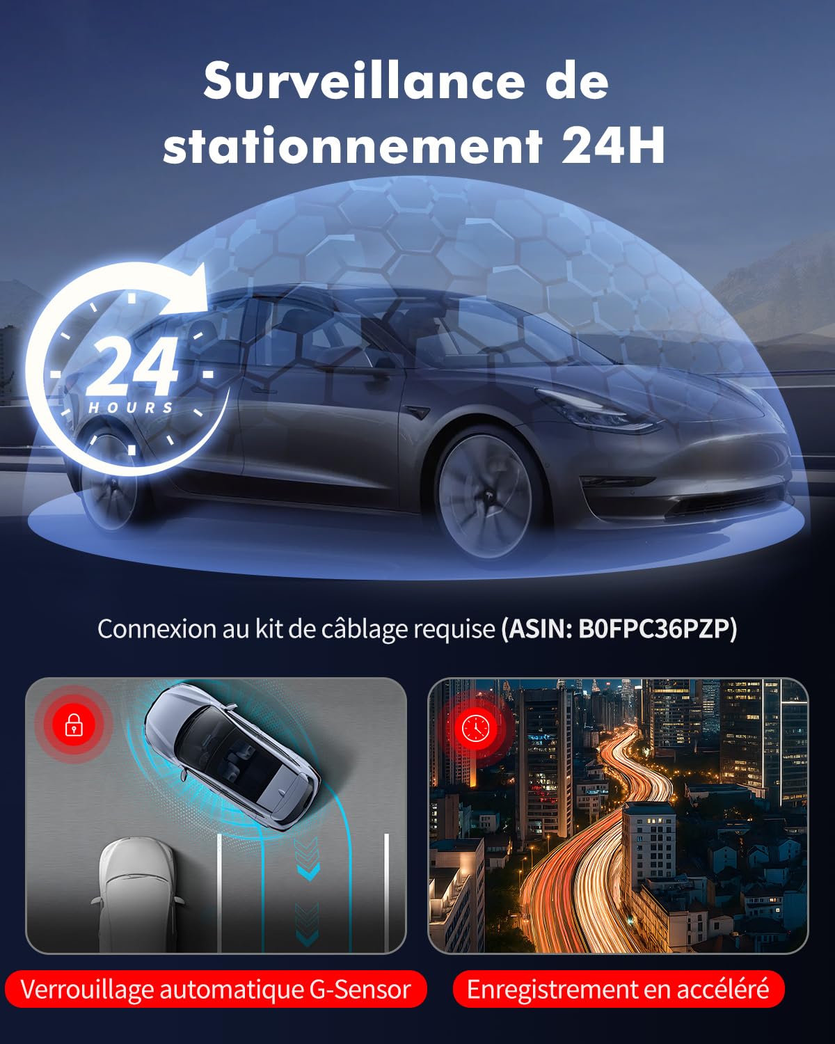 AZDOME 4K WiFi dashcam met GPS autocamera met 170° groothoeklens, nachtzicht, loop-opname, G-sensor, parkeermonitor en bewegingsdetectie auto dashcam (GS63H) (GS63H Pro