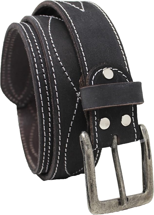 CHALLENGER 31-32 Men's Leather Casual Fancy Stitched Belt