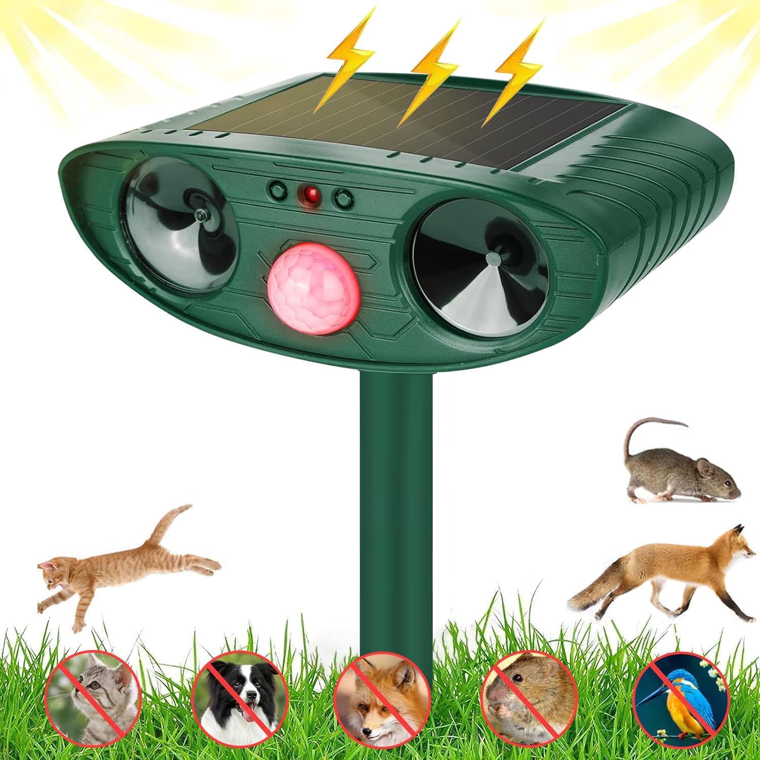 Katzenschreck Garten Ultraschall Solar Tiervertreiber, Animal Scarer BY1