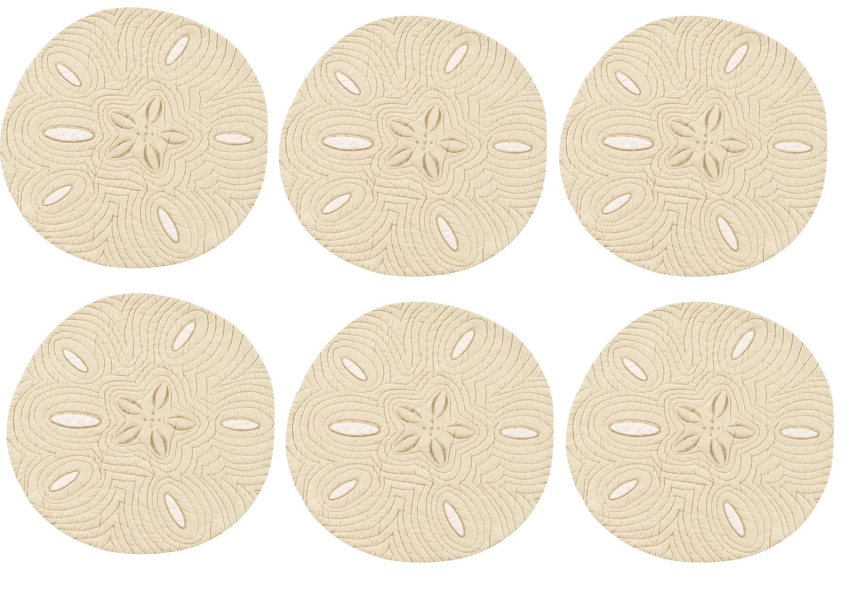 Sets de table réversibles et lavables en coton matelassé C&F Home brun roux