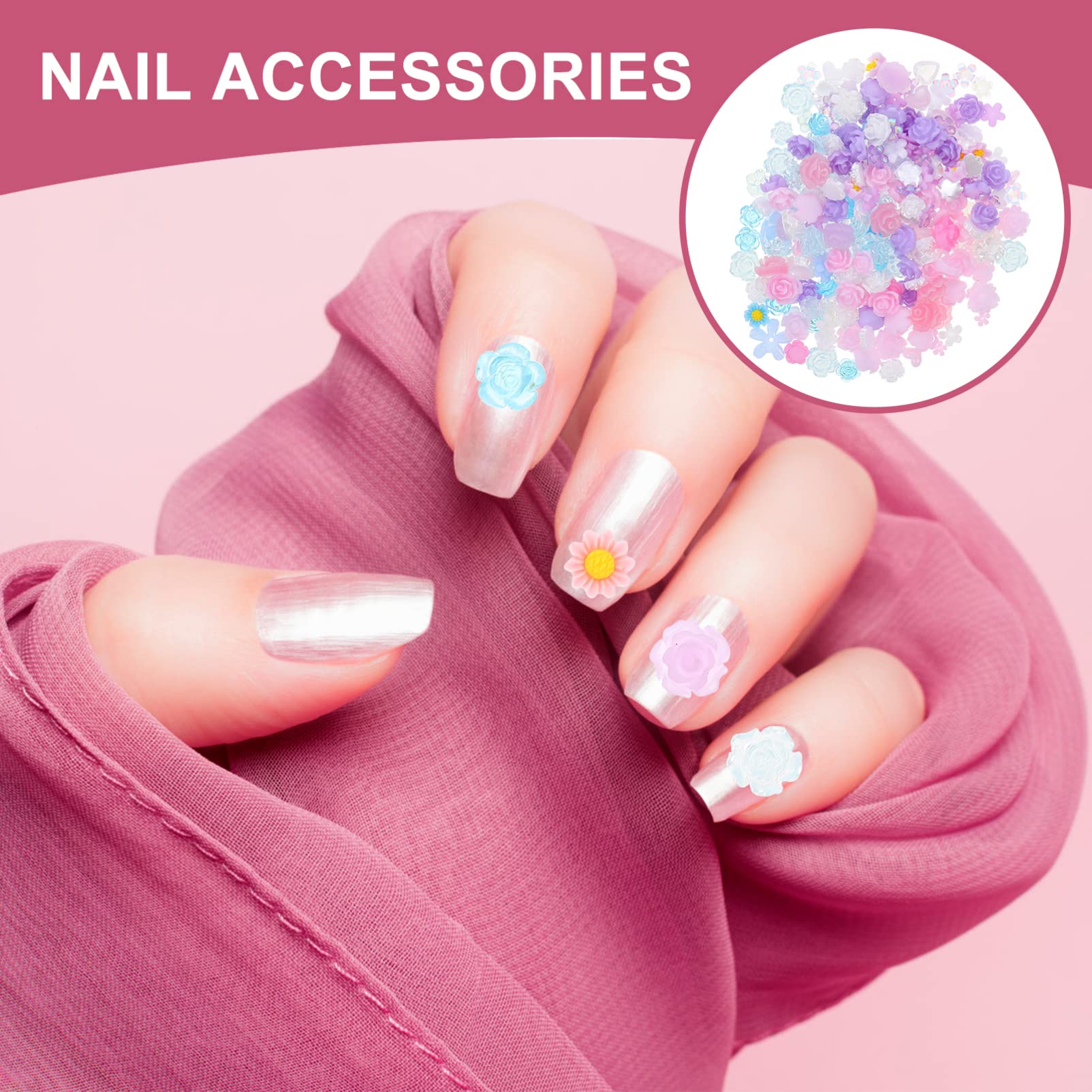 minkissy Set Di 3 Perline in Resina A Forma Di Fiore Di Rosa Con Retro Piatto Ciondoli Decorativi Per Manicure A Forma Di Pipistrello Per Gioielli Di Nail Art