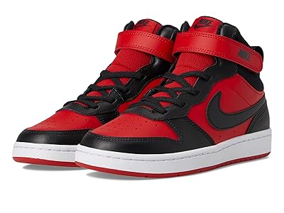Nike Kids Court Borough Mid 2 (Little Kid) Kids Shoes University Red/Black/White : 10.5 Little Kid M, Leather