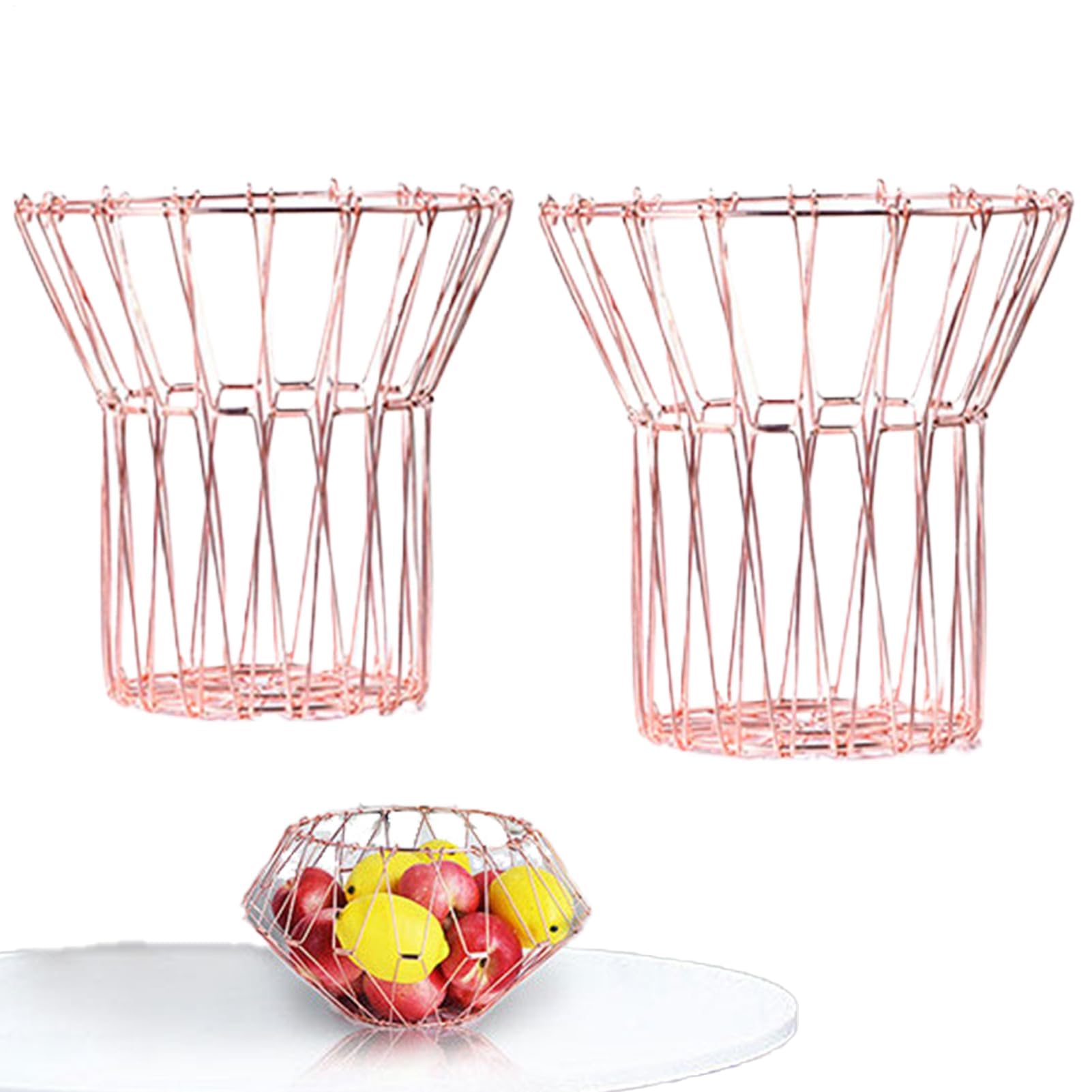Panier permettant de gagner de l'espace sur le plan de travail : bol à fruits pliable aéré