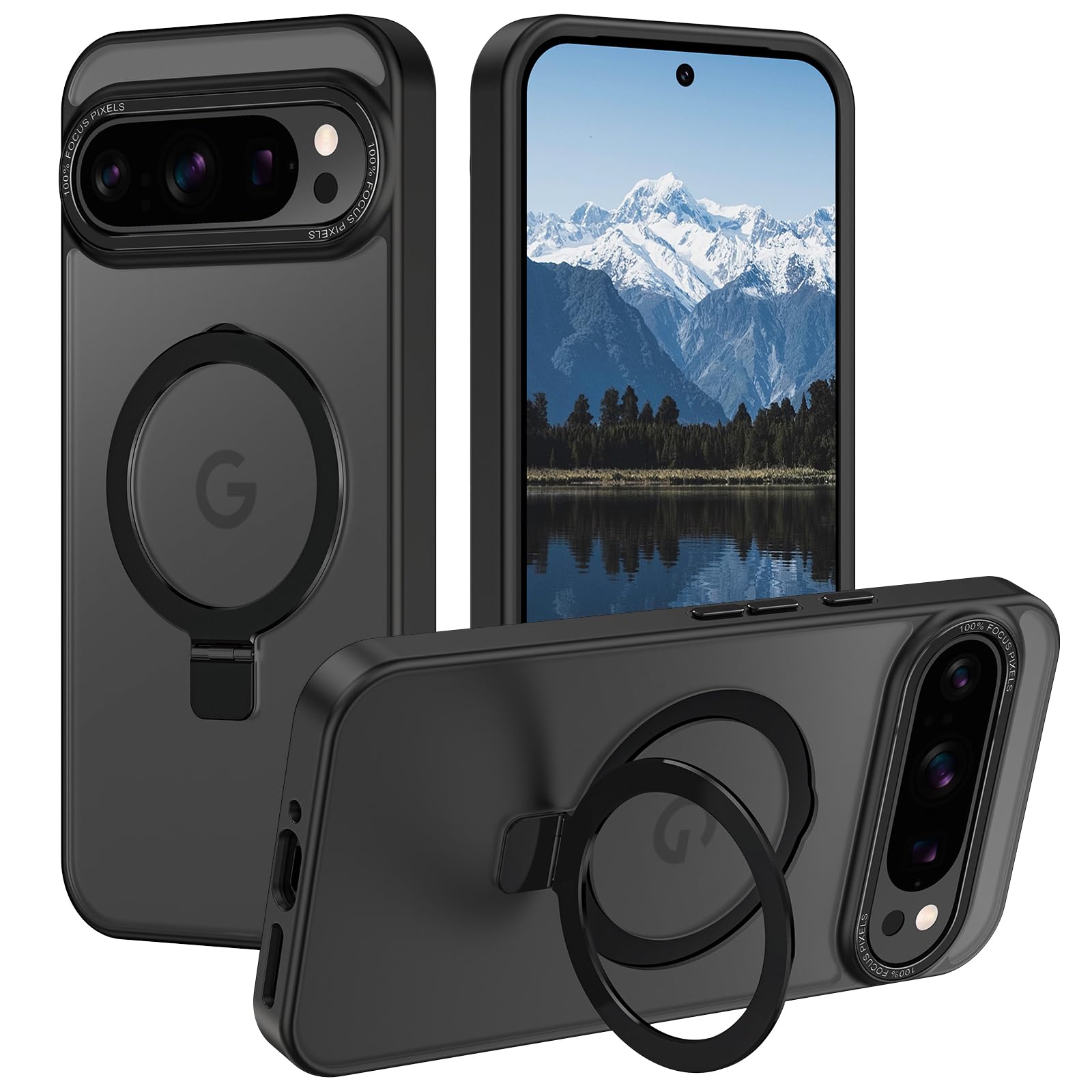Casehas for Google Pixel 9 Pro XL Case with Magnetic Invisible Stand [Military Drop Protection] [Compatible with MagSafe] Shockproof Slim Translucent