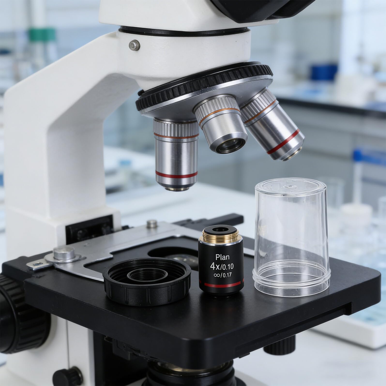 Plan Obiektyw Do Mikroskopu Biologicznego Miedziana Konstrukcja Korekcja Koloru Do Badań Laboratoryjnych Edukacji i Obserwacji Komórek