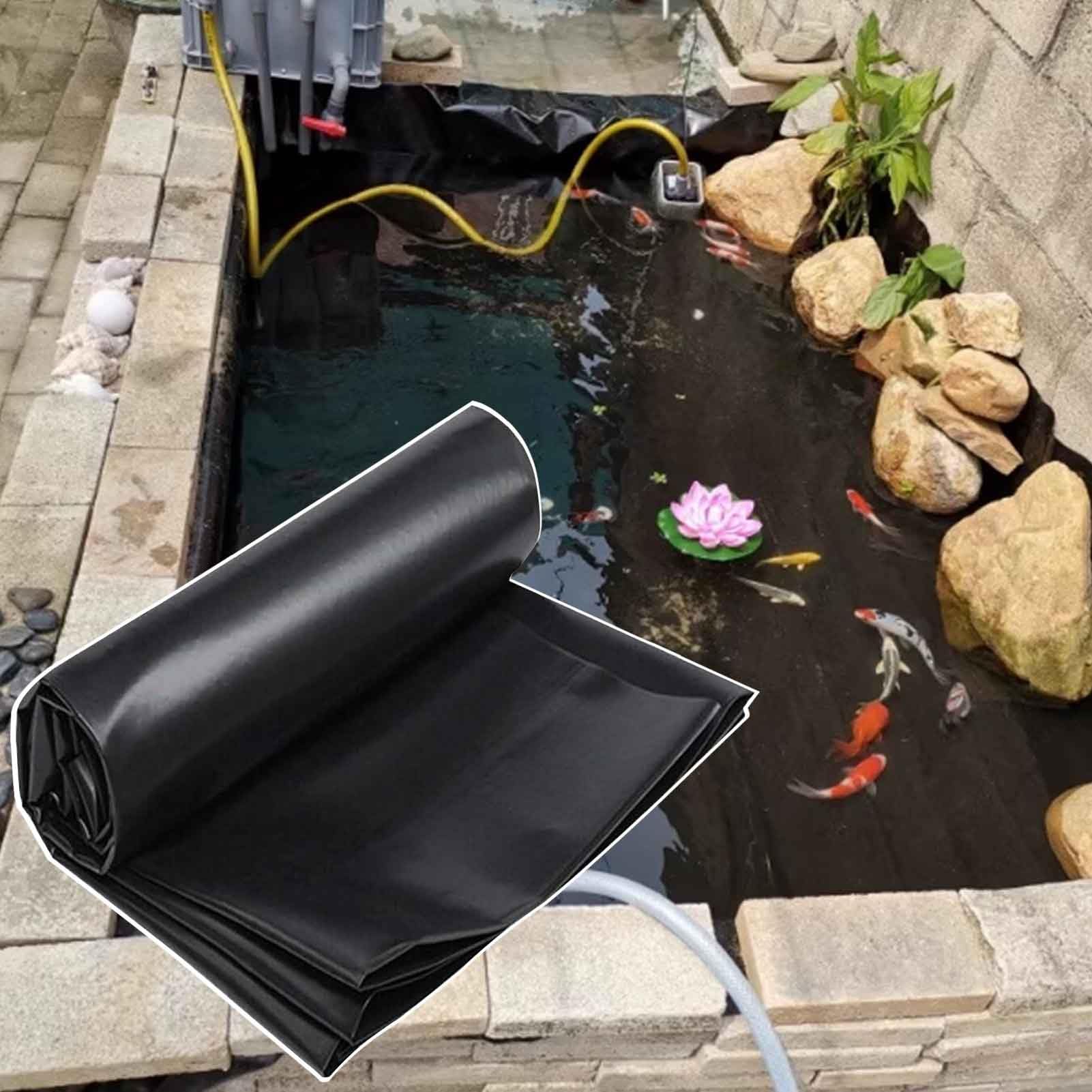 Bâche de bassin noire robuste de 5 mm – Membrane flexible pour bassins à carpes koï extérieurs, petites fontaines de jardin et cascades (10 x 10 m)