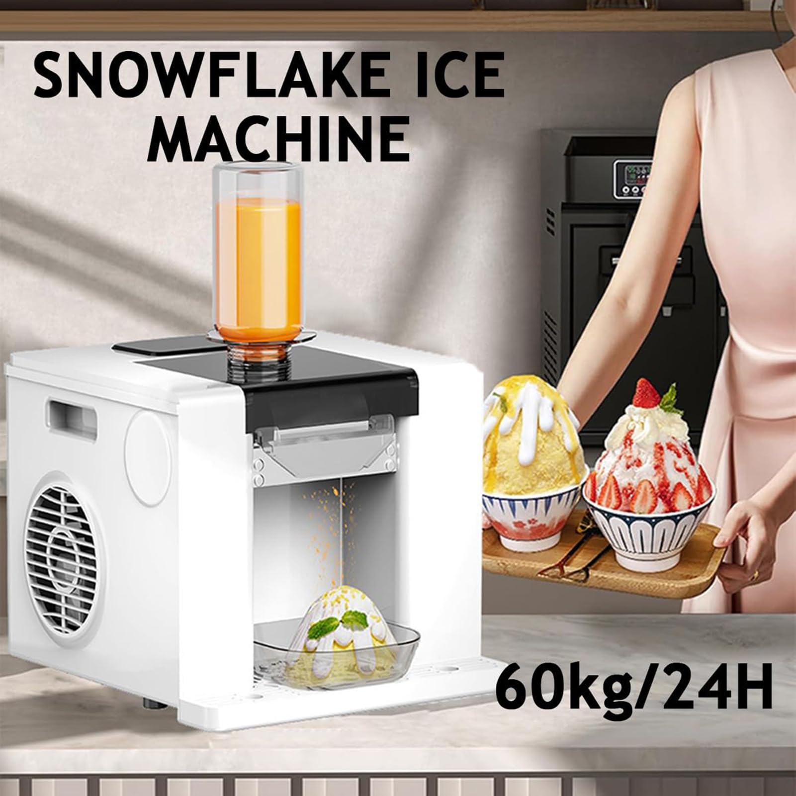 Macchina automatica per tritaghiaccio, rasoio elettrico a cono per camion alimentari, ristoranti, negozi di tè al latte e uso domestico, efficiente produttore di ghiaccio tritato