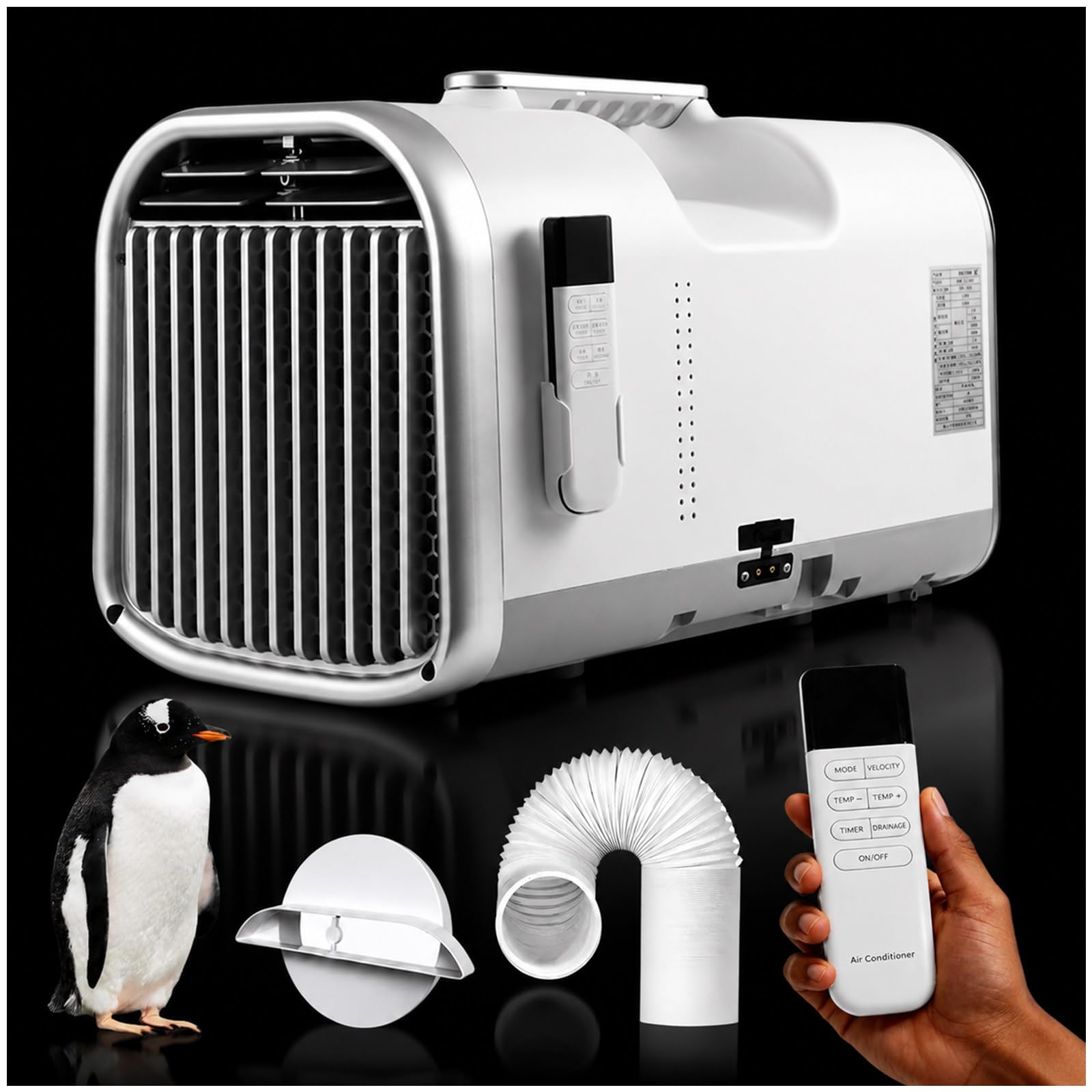 Eastnmythet 220V 4400/5100 BTU Portable Air Conditioner for Camping & Tent, Timer 1-12H, No Drainage, Remote Control, No Drilling Required 5100BTU