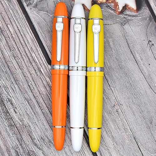 Miniatura 5 de Jinhao 159 - Pluma estilográfica pesada grande, 3 piezas en 3 colores (naranja, blanco, amarillo)