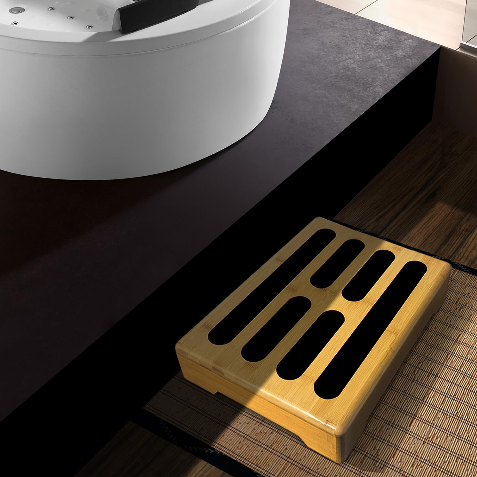 Marchepied en bois antidérapant pour adultes et personnes âgées – Marchepied pour salle de bain, lavabo, terrasse jusqu'à 200 kg