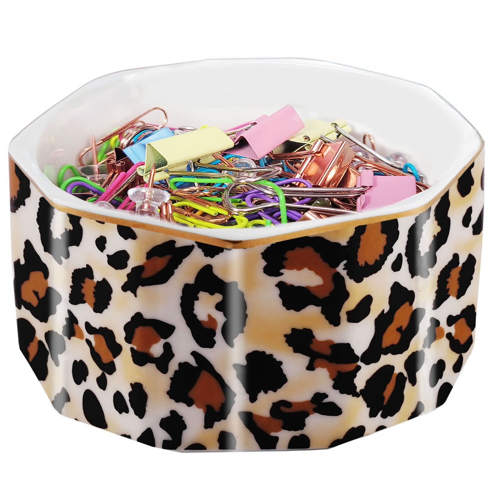 Amazon.com : LEAZUL Ceramic Paper Clip Holder Gold Line Paper Clip