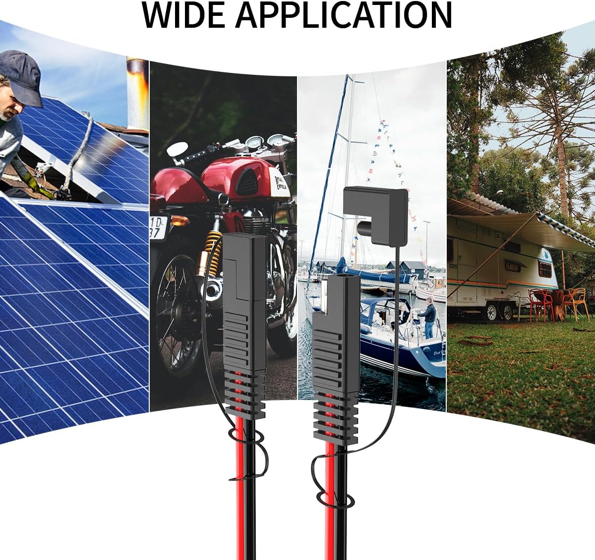 12AWG 35FT SAE Extension Cable 3/6/10/20/35/50FT Quick Disconnect Wire Harness with SAE Connector for Automotive RV Battery Solar Panel