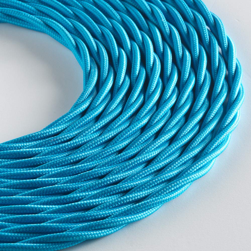Klartext LUMIÈRE Braided Fabric Cable for Lighting 3 x 0.75 mm, Turquoise
